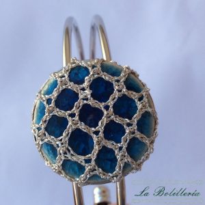 Pulsera Brazalete Azul - Encajes Artesanos - El Arte al alcance de tus manos