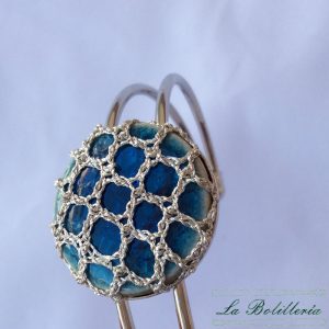 Pulsera Brazalete Azul - Encajes Artesanos - El Arte al alcance de tus manos
