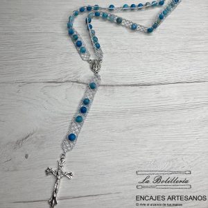 Rosario Ágata Azul - Encajes Artesanos - El Arte al alcance de tus manos