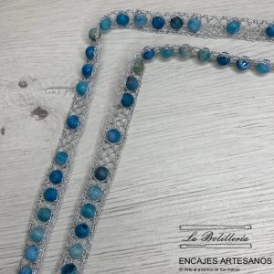 Rosario Ágata Azul - Encajes Artesanos - El Arte al alcance de tus manos