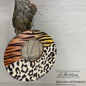 Pendientes Animal Print Sabana - Encajes Artesanos - El Arte al alcance de tus manos