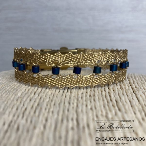 Pulsera Dorado Vintage - Encajes Artesanos - El Arte al alcance de tus manos
