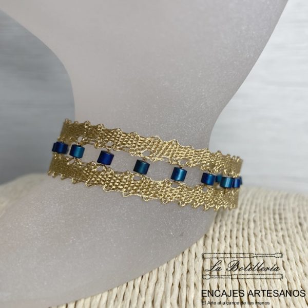 Pulsera Dorado Vintage - Encajes Artesanos - El Arte al alcance de tus manos